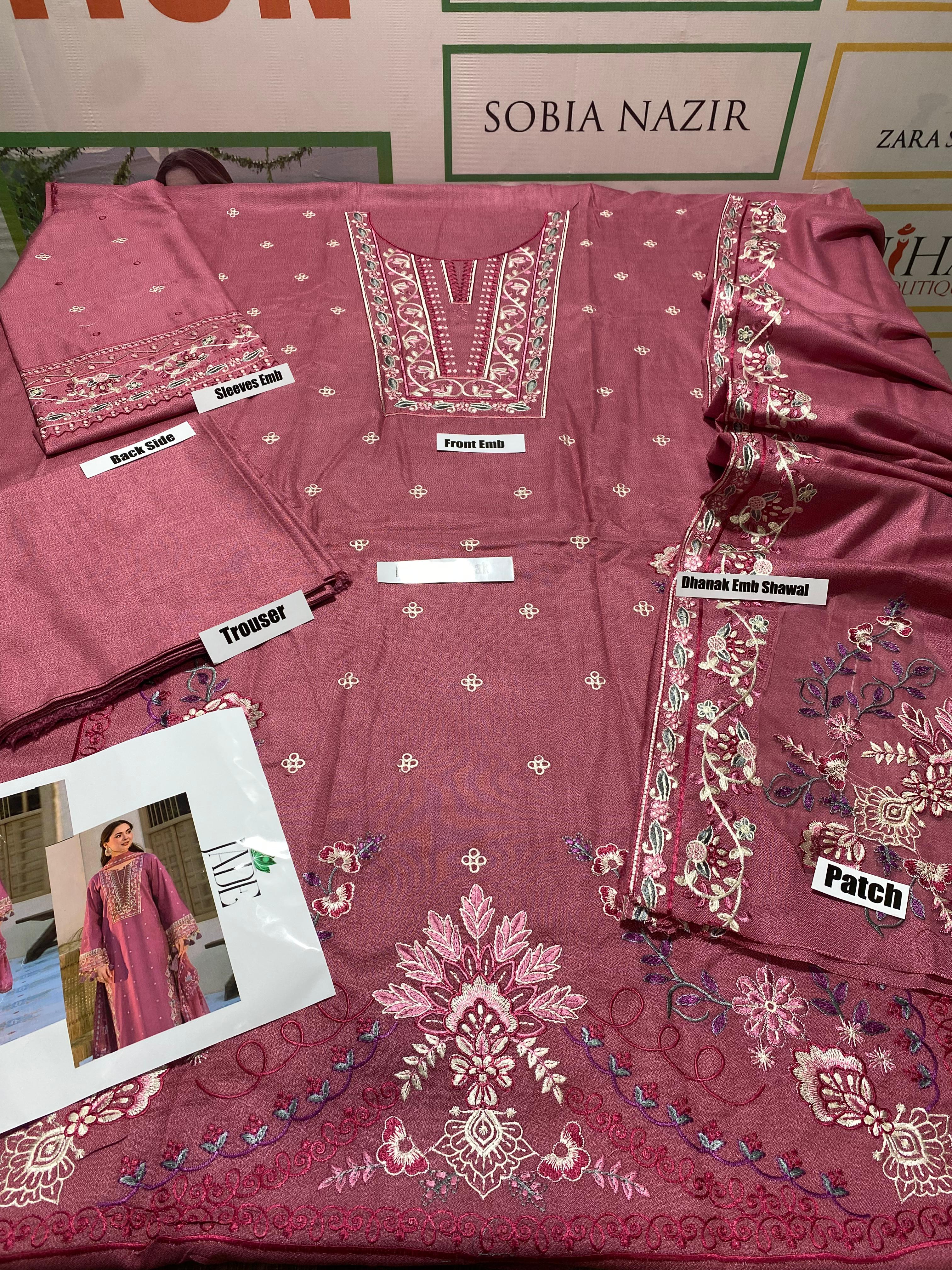 Dhanak Three Piece Winter Collection