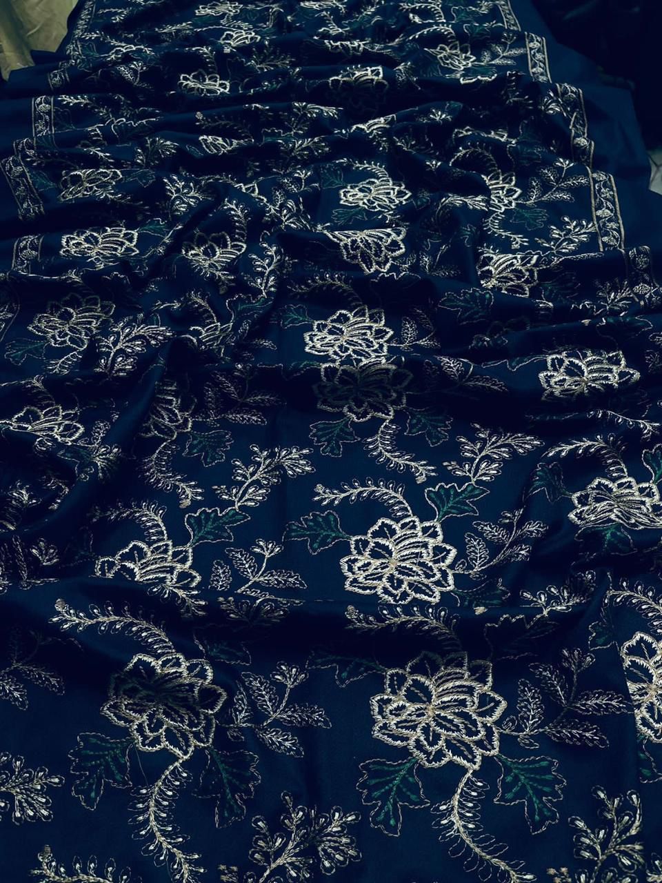 Bar Embroidered Dhanak Three Piece Winter Collection